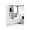 White Mirrored Wall Mounted Bathroom Cabinet Storage Cupboard Adjustable Shelf