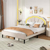 5FT King Soft Velvet Bed Upholstered LED Bed Frame