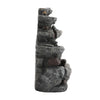 Solar Power Outdoor Water Feature Fountain 4Tier Rock Cascading Ornament w/Light