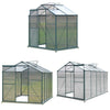 Aluminium Greenhouse Polycarbonate Garden Shed Grow House Green Frame 4 Sizes