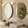 Anti-oxidation 3D Gold Oval Wall Mirror Decorative Accent Vanity Mirror Bathroom