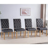 1/2/4/6 Dining Chairs Armchair High Back Linen/Velvet Upholstered Wood Legs Home