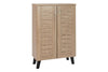 Modern Shoe Storage Cabinet 2 Doors Footwear Stand Rack Unit Cupboard Sonoma Oak