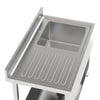 44 in Stainless Steel Sink Commercial Kitchen Prep Storage Shelf Wash Hand Basin