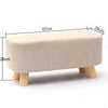 Small Linen Fabric Padded Footstool Footrest Pouffe Wooden Leg StoolHall Chair