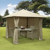 3m x 3m Gazebo Marquee Heavy Duty Garden Tent Showerproof Full Side Curtains