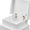 Bedside Tables White High Gloss LED Cabinets 3 Drawers Nightstand Modern Bedroom