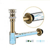 Brass Basin Bottle Tube Waste Water Drain Plumbing P-Trap Drain Brushed Gold UK