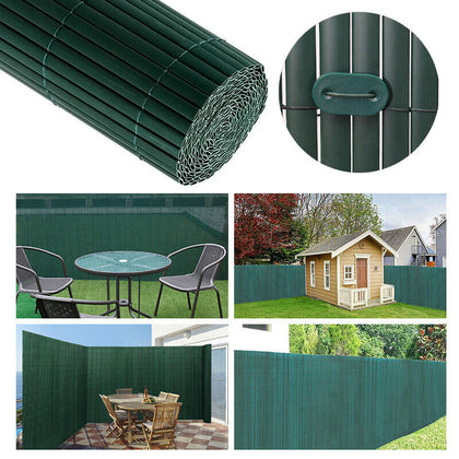 3M 5M PVC Green Bambo Slat Screening Privacy Fence Garden Fencing Panel Border