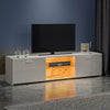 Modern High Gloss 2 Door TV Stand Unit Cabinet Entertainment Sideboard LED Light
