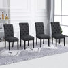 1/2/4/6 Dining Chairs Armchair High Back Linen/Velvet Upholstered Wood Legs Home