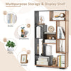 Costway 120cm Tall Bookshelf Modern Geometric Bookcase Book Storage Organizer