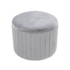 Pouf Ottoman 40cm Round Footstool Velvet Circular Upholstery Seat Chair Stool
