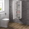 1200mm Tall Bathroom Wall Hung Storage Cabinet Cupboard Modern Soft Close White