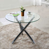 ROUNDED GLASS KITCHEN TABLE SMALL FAMILY HOUSE LIVING ROOM DINING CHAIRS SET KIT