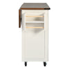 Rolling Kitchen Island Trolley Serving Cart Cabinet w/ 3 Drawers & Storage Doors