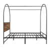 Double bed frame, 4ft6 Metal Canopy Bed, with Headboard for Adults & Teenagers