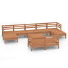 10 Piece Garden Lounge Set Honey Brown Solid Wood Pine vidaXL