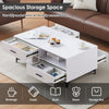 White High Gloss Coffee Table with Four Storage Rectangular Living Room Modern