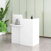 Office Reception Desk Front Counter Desk w/ Adjustable Shelf-White