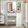 Dressing Table With 4 Drawers Lighted Mirror Makeup Desk Vanity Table Bedroom