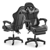 Massage Gaming Chair Leather Racing Office Executive Recliner with Leg Rest Grey