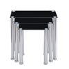 Nest of 3 Black Clear Tempered Glass Side End Lamp Sofa Tables Nested Tables