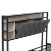 4ft6 Double Bed Metal Bed Frame with Drawers Storage Headboard and LED Lighting