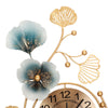 Large Wall Clock Silent Elegant Decorative Floral Gold Flower Leaf Clock 83cm