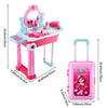 Girl Pink Vanity Table Children Kids Dressing Mirror Makeup Toy Pretend Play Set