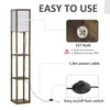 Tall Floor Lamp Rustic Reading Lamp 3 Tier Storage Shelf Home Office Living Room
