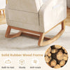 Nursery Rocking Chair Upholstered Chenille Rocker Armchair-Beige