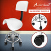 Saddle Rolling Salon Stool Hydraulic Lift Swivel Barber Tattoo Chair White Black