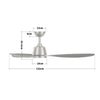 3 Blades 52inch Ceiling Fan Light 6 Speed Timer Remote Control Chandelier Silver