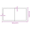 LAPOOH Table Dark Grey 120x60x4 Treated Solid Wood Oak Live U6M7