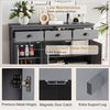 Sideboard Storage Cabinet Kitchen Cupboard 2 Door 3 Drawer Adjustable Shelf Grey