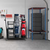 Garage Golf Bag Storage Rack Double Golf Bag Organizer Holder w/ Lockable Wheels