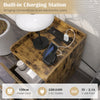 Nightstand Home Bedside Sofa Side Table Heavy-duty End Table w/ Charging Station