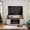 58in TV Stand and Fireplace Set for TVs White Surround W/ Electric Heater Insert