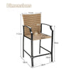 4 Pack Patio Rattan Bar Stools Set Outdoor Wicker Bar Chairs W/ 4 Soft Cushions
