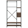 Clothes Rack with Shelves Brown Oak Engineered Wood H5T1