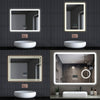 Bathroom LED Mirror Illuminated Demister Touch Bluetooth Clock 3 light Colors