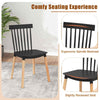 Chic Set of 4 Windsor Dining Chairs Kitchen Armless Side Chairs Black