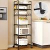 6 Tier Storage Shelf Heavy Duty Utility Shelf Storage Rack for Home Office+Wheel
