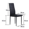 Black Tempered Glass Dining Table with 6 PU Leather Chairs Elegant Kitchen Set