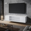 130cm High Gloss White Floating TV Stand Cabinet Unit 2 Door Storage Sideboard