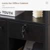 Black Office Filing Cabinet Mobile Printer Stand File Storage Drawer Wheels