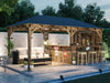 Wooden Garden Bar 6m x 3m Outdoor Pub Gazebo With Counter Leviathan Sidewall