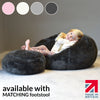Kids Faux Fur Bean Bag Luxury Furry Beanbag Soft Chair Fluffy Seat Filled