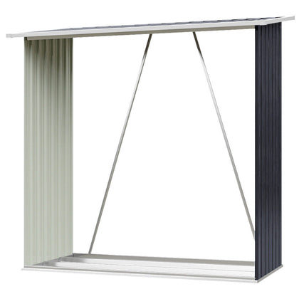 Large Log Store Galvanised Steel Wood Firewood Outdoor Garden Storage Logs Shed